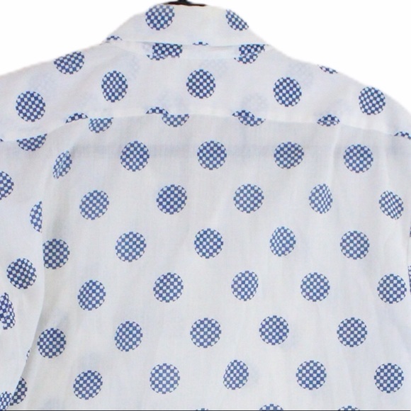 SOLD Vintage 60s 70s Graphic Dot Button Down Shirt - Picture 3 of 11